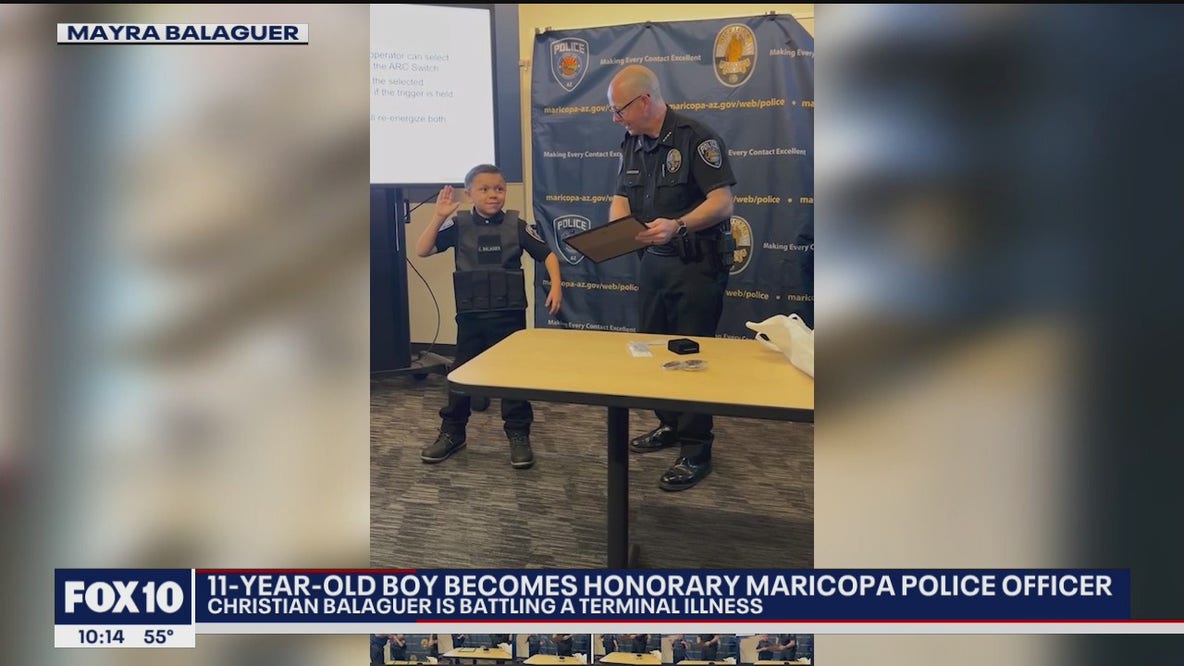 11-year-old Arizona boy battling terminal illness sworn in as honorary officer