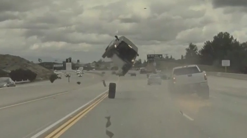 WILD VIDEO: Vehicle flip over on California highway