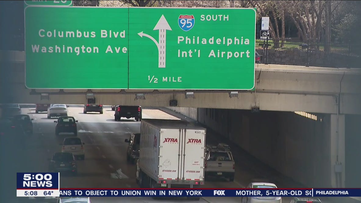 Driver killed after loose tire crashes through windshield on I-95 in Philadelphia