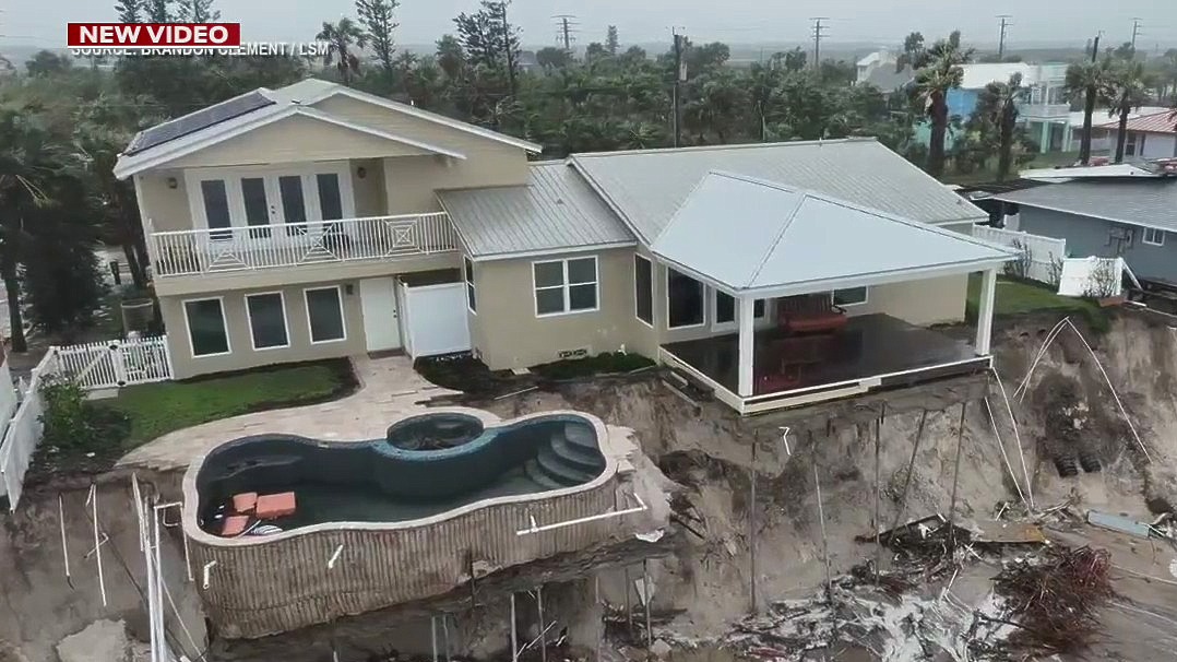 Multimillion dollar homes collapsing due to Hurricane Nicole erosion