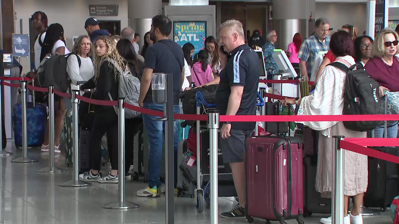 International terminal packed on Memorial Day