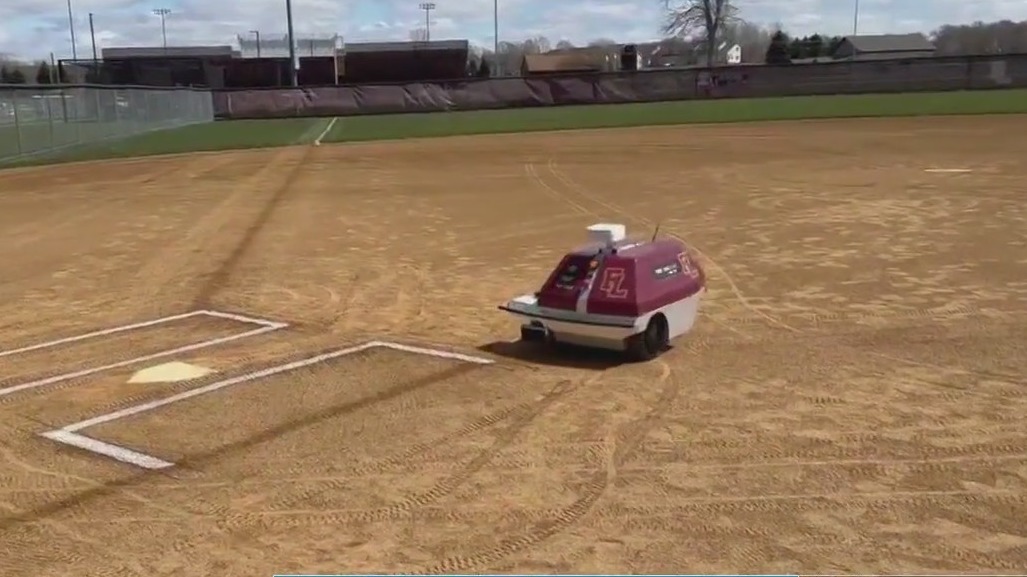 Robot paints ball field in Forest Lake