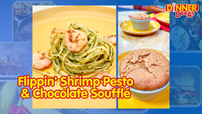 Dinner DeeAs: Flippin Shrimp Pesto & Chocolate Soufflé