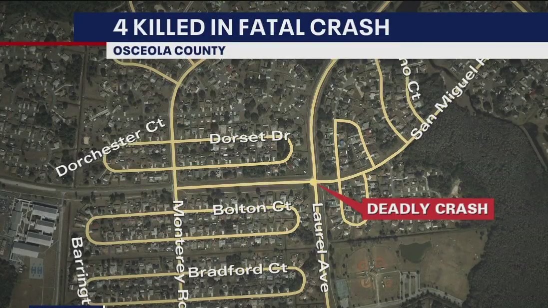 Woman, 3 kids killed in Osceola County crash