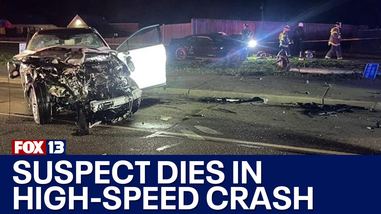 Suspect dies after high speed crash through Renton