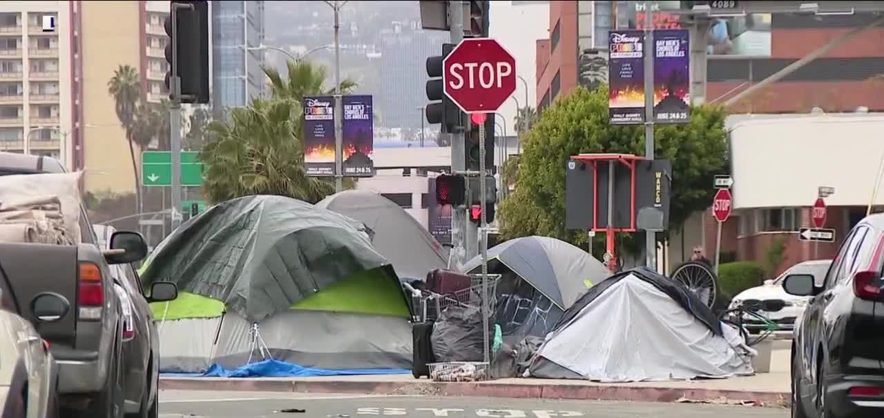 Homeless encampments adjacent to Beverly Hills