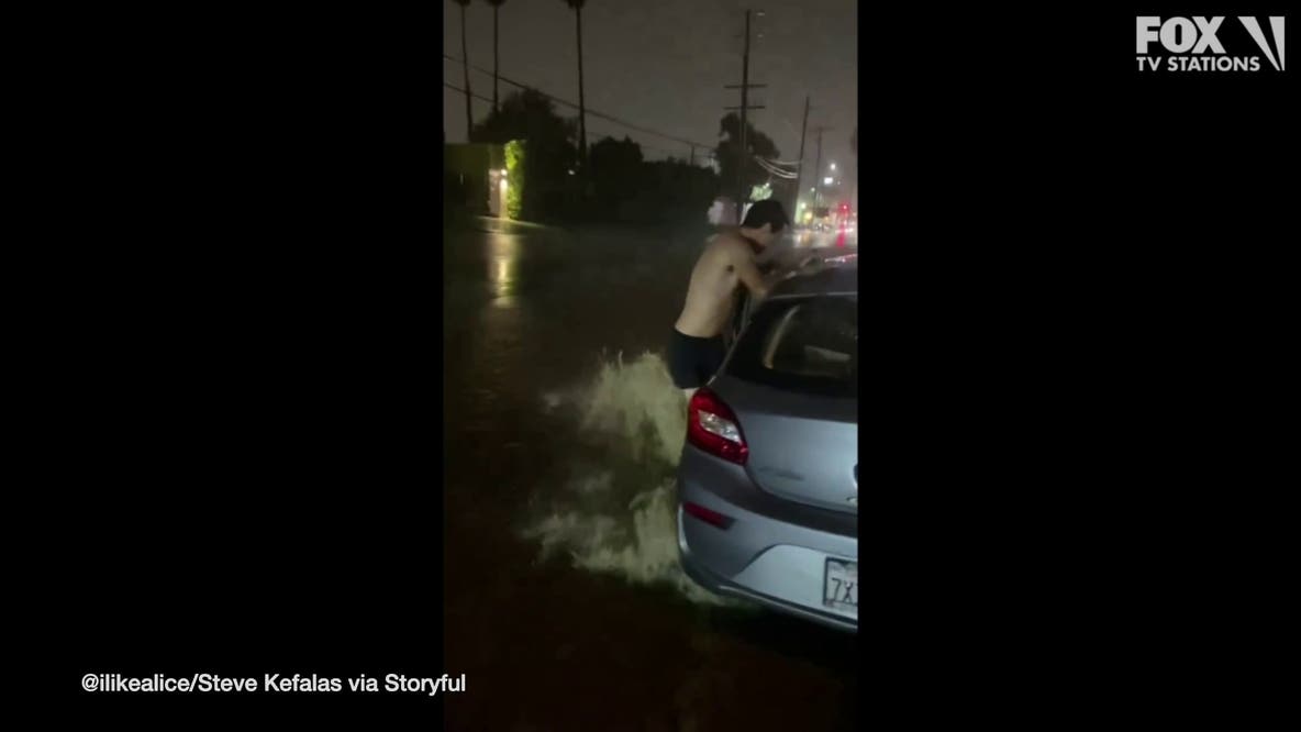 Studio City road turns into raging water