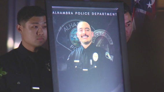 Vigil held for Alhambra police officer Alec Sanders