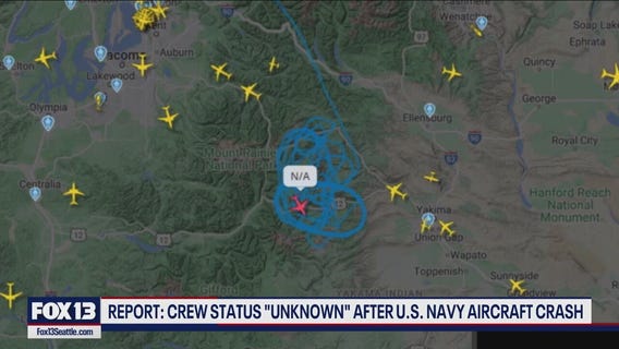 Navy aircraft crashes near Mount Rainier, crew status unknown