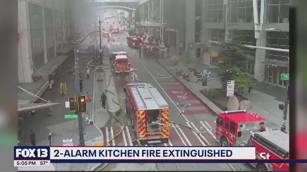 Commercial fire in Downtown Seattle causes hours-long road closures