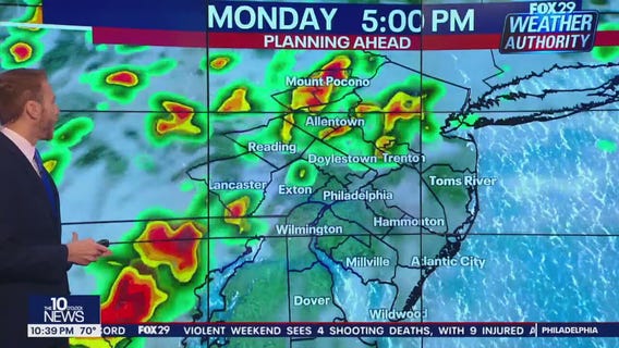 Weather Authority: 10 p.m. Sunday forecast