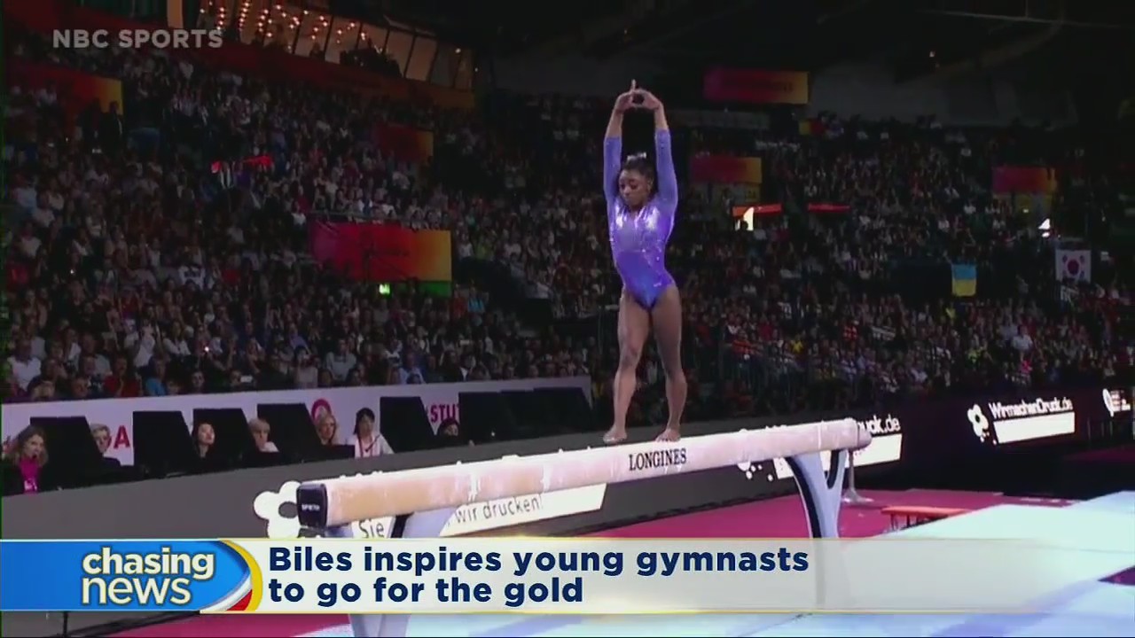 Simone Biles' achievements inspire local gymnasts