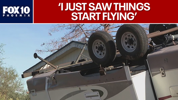 Arizona tornado flips RV, man survives