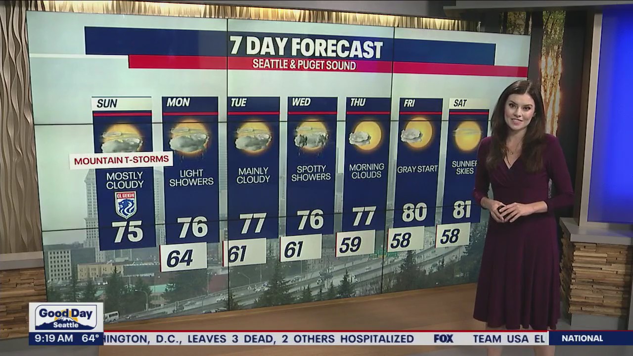 Rainy, cloudy days ahead, sunny into next weekend