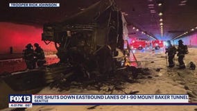 RV fire shuts down I-90 East at Seattle's Mount Baker Tunnel