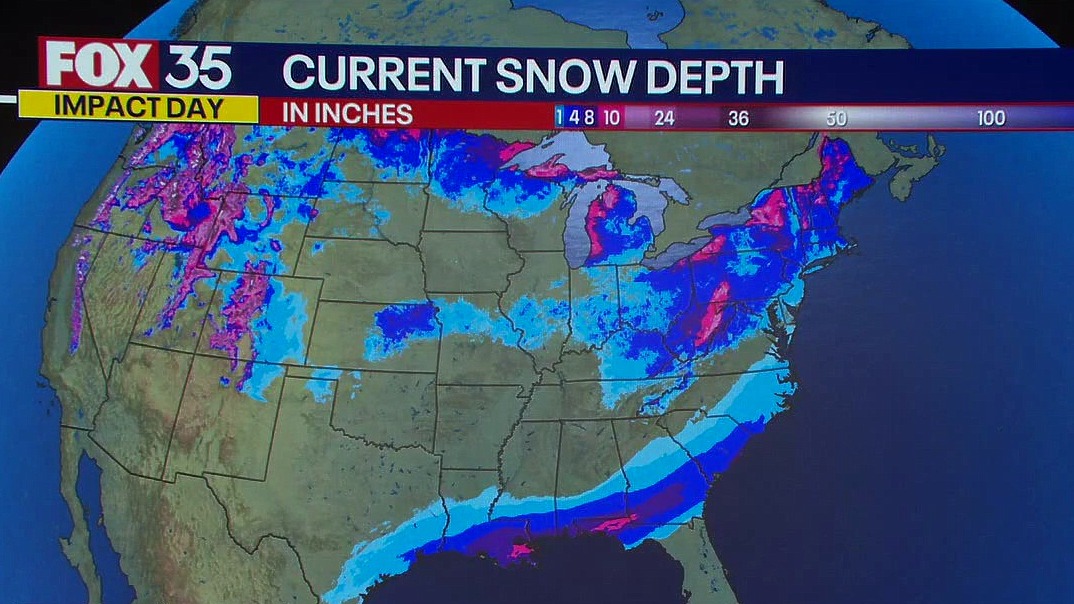 Record snow fall brings cooler high temperatures in Orlando