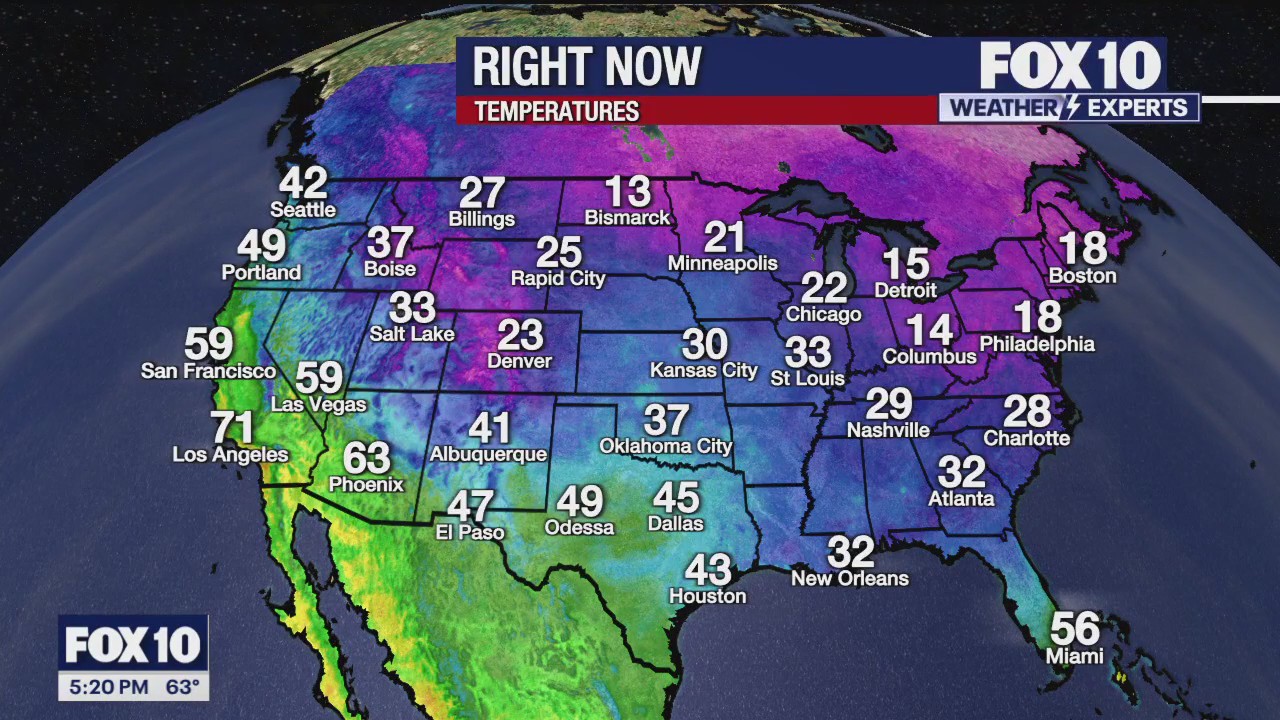 5 p.m. Weather Forecast - 1/22/2025