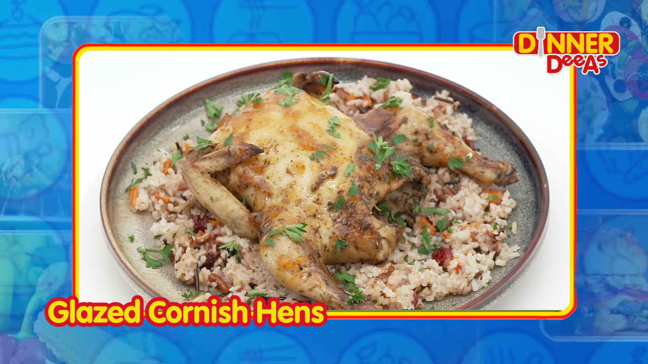 Apricot Brandy Glazed Cornish Hens with Wild Rice Pilaf (Dinner DeeAs feat. Whiskey Bent BBQ)