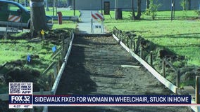 Chicago sidewalk fixed for woman in wheelchair stuck at home