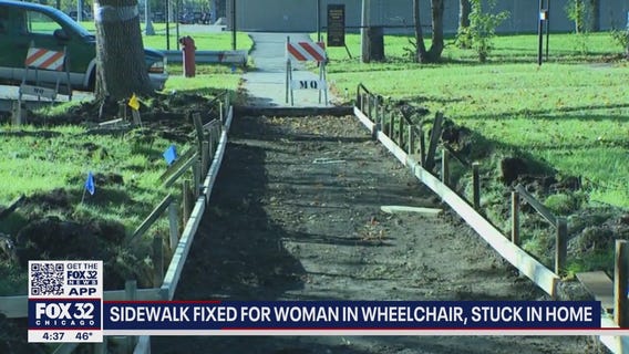 Chicago sidewalk fixed for woman in wheelchair stuck at home