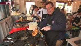 Keith Marler talks weather while making waffles