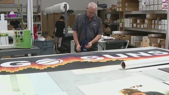 #RallytheValley: Artisan Colour prints large Suns banners