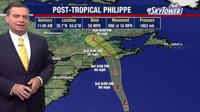 Philippe becomes post-tropical system