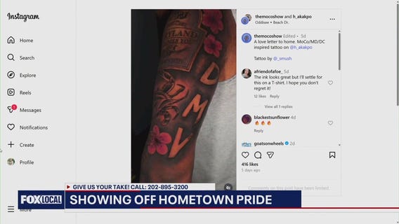 Maryland man shows DMV pride with 15-hour tattoo