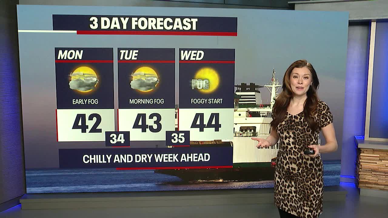 Seattle weather: Patchy fog for the day on Monday