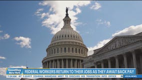 Federal workers return to their jobs while awaiting back pay