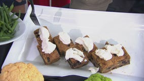 Pecan pound cake topped with bourbon chantilly cream by Messhall Kitchen