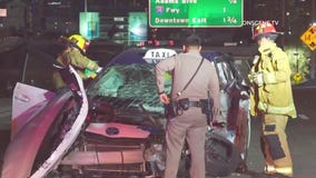 Taxi driver killed in 110 Fwy crash in LA