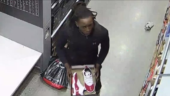 Suspect caught on surveillance shoplifting sneakers from South Jersey Nike store