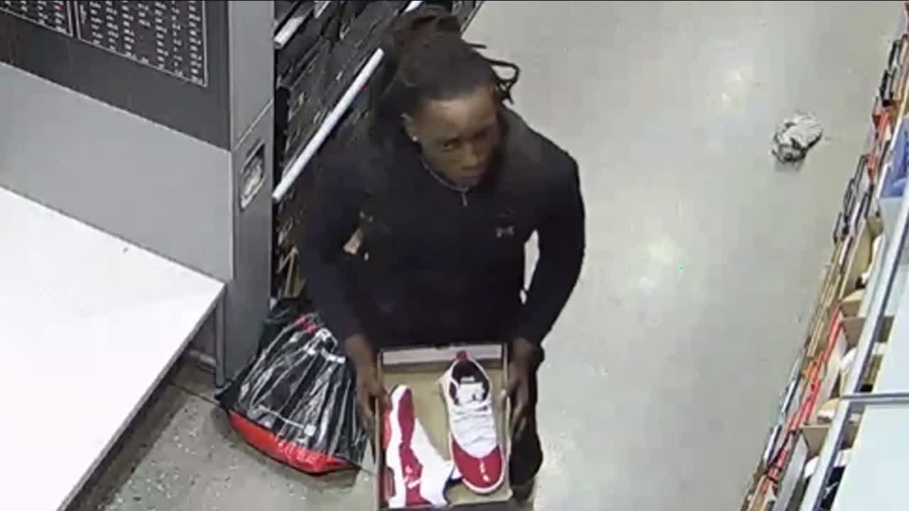 Suspect caught on surveillance shoplifting sneakers from South Jersey Nike store