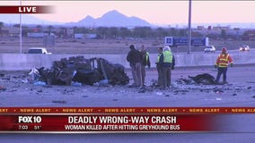 Wrong-way driver killed in wreck with Greyhound bus