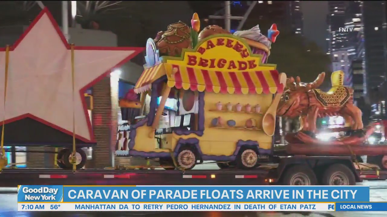 Floats and balloons arrive as Macy’s parade prep takes over NYC