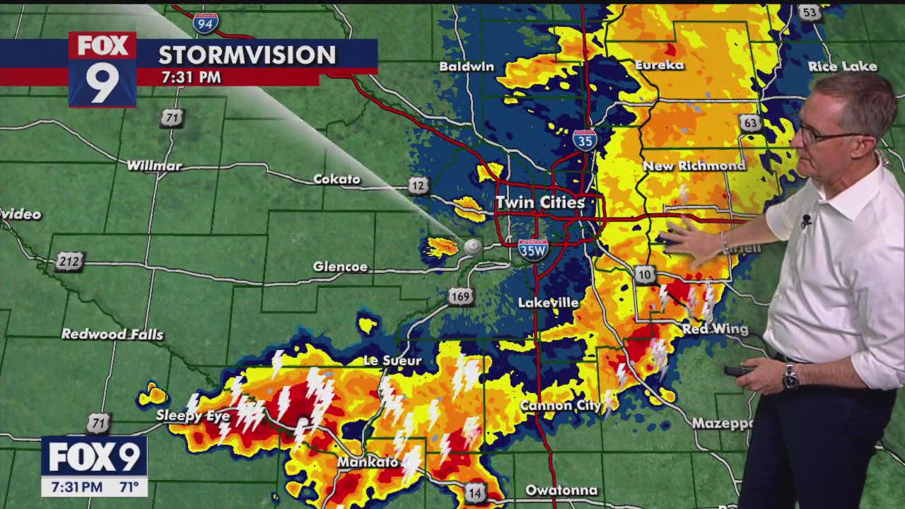 MN weather: Storms move out of Twin Cities, track south