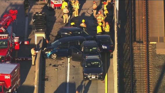 1 killed, 2 hospitalized in multi-vehicle crash on 105 Freeway.