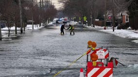 Drone video captures impact of water main break in Skokie