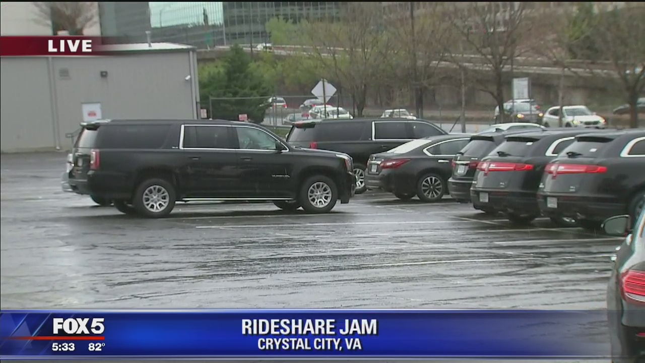 Rideshare parking lot causing traffic problems in Crystal City