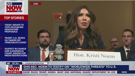 Noem heckled during "worldwide threats" hearing