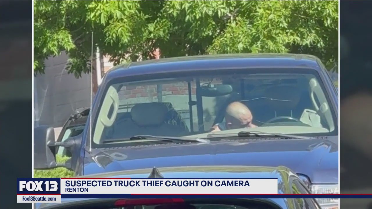 Suspected car thief caught on camera in Renton | FOX 13 Seattle