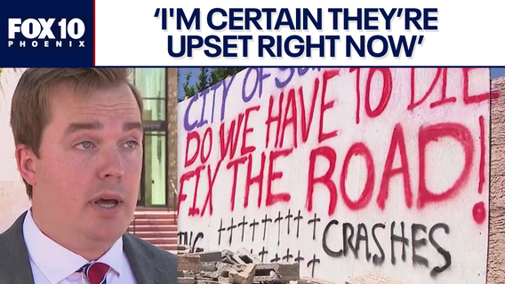 City of Surprise responds to massive sign at infamous crash site