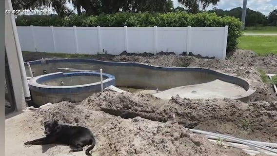 Homeowner frustrated over unfinished pool