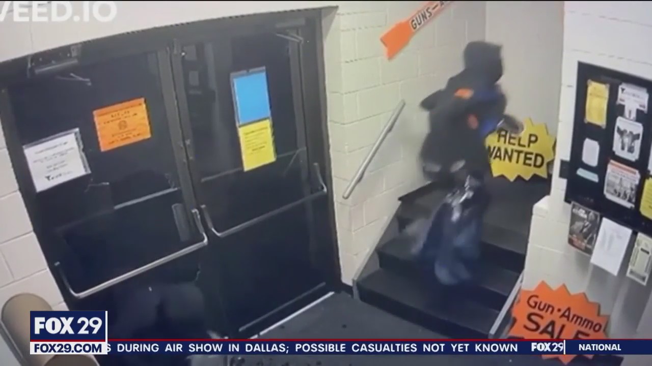 5 suspects, car caught on video after pistols, rifles stolen in Bucks County gun store