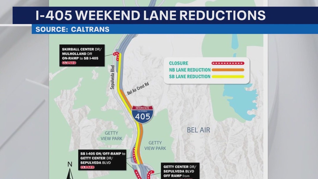 405 Freeway lane closures this weekend