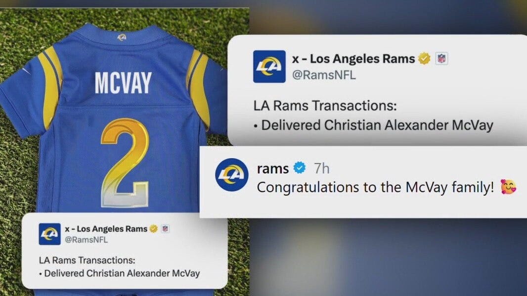 Sean McVay, wife welcome birth of second child
