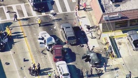 4 children, 2 adults rushed to hospital during pursuit of burglary suspects