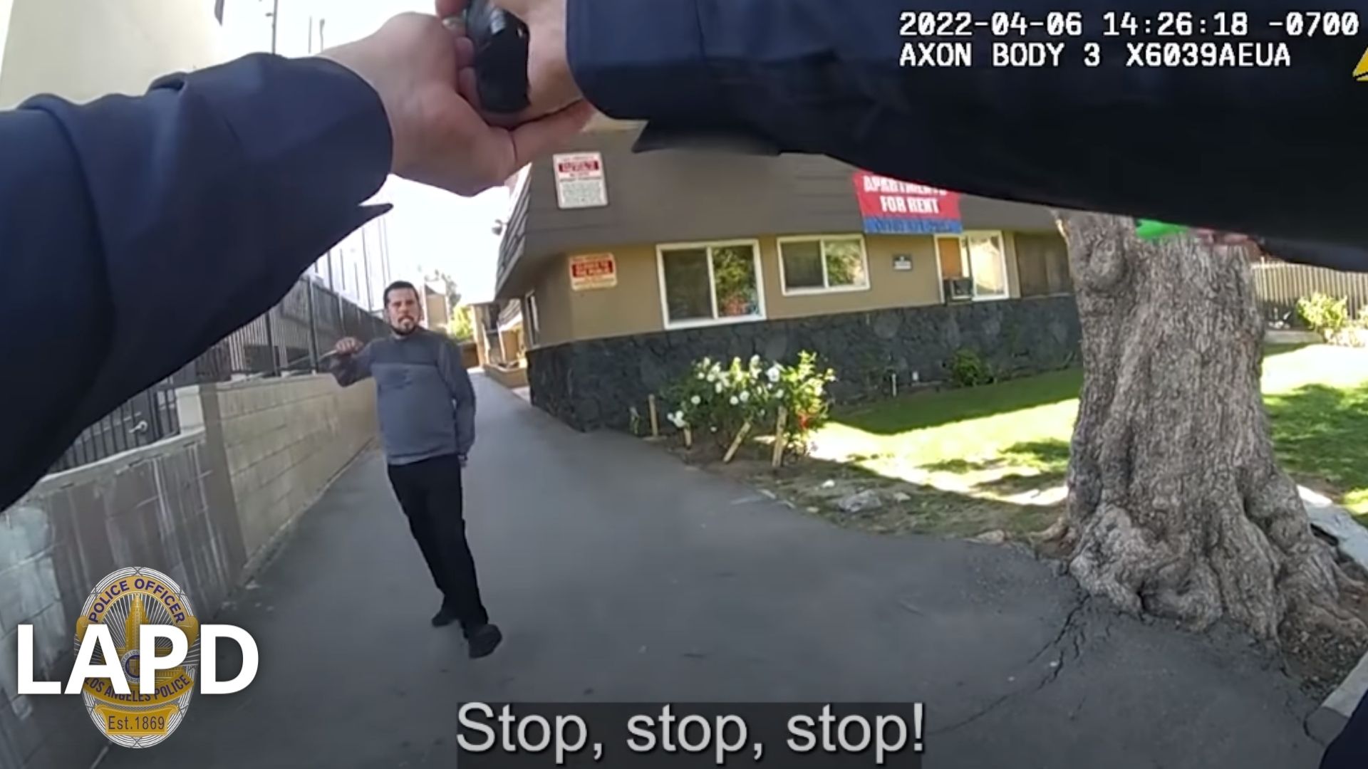 LAPD releases body cam videos of man walking toward police armed with knife