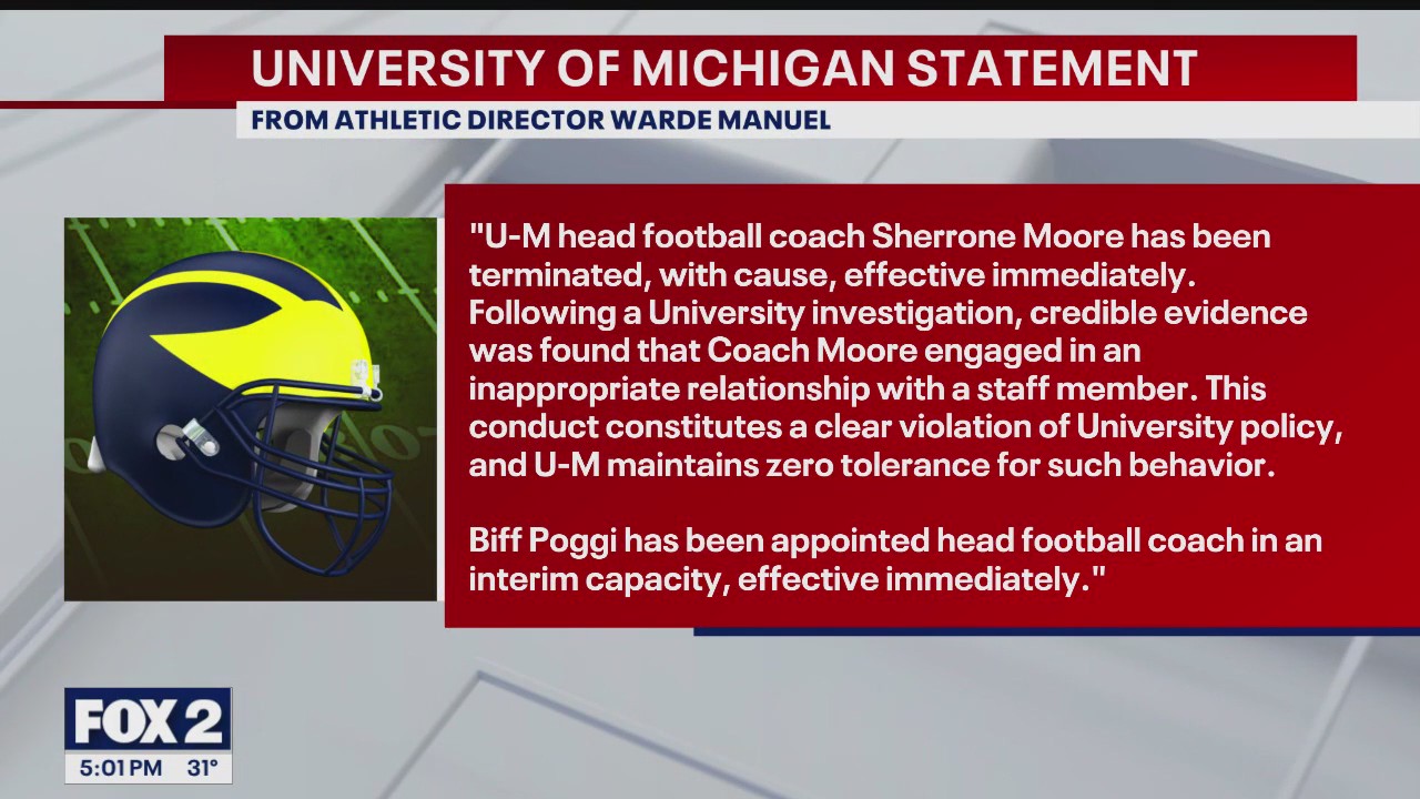 Michigan fires Sherrone Moore